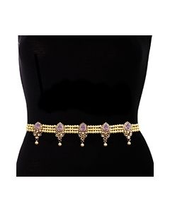 Champagne Pearl, Antique Saree Belt - Lilac LAUL12128 Indian Jewellery
