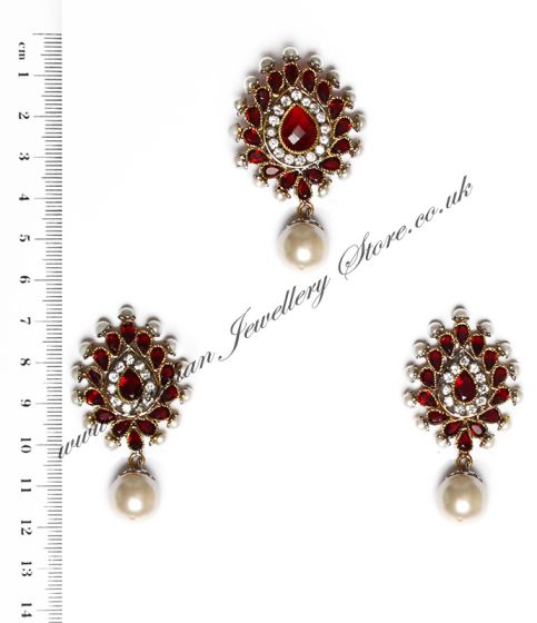 Isla Pendant & Earrings NARA10126 Indian Jewellery