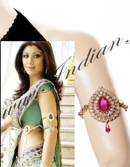 Gold Shilpa Shetty Bajuband VGRA02403C Indian Jewellery