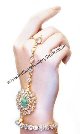 2 x Mint Green Hath Panjas - Anushka HGGA10479 Indian Jewellery