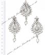 Kia Silver Earrings & Tikka Set - Kia ISWK10604C Indian Jewellery