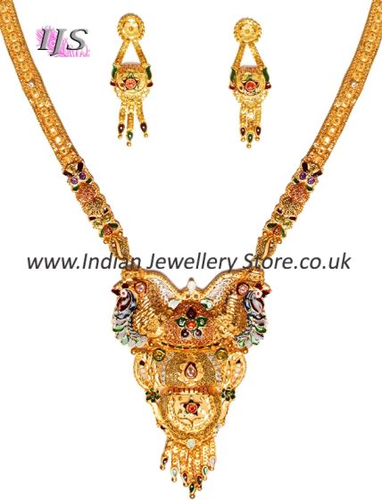 22k Effect Peacock Rani Haar NGMP04688 Indian Jewellery