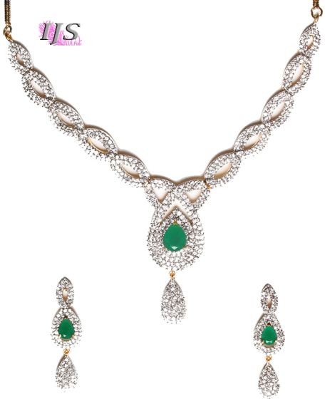 American Diamond Necklace Set NGGA04726 Indian Jewellery
