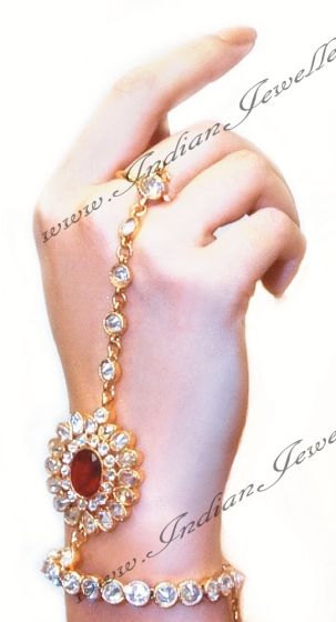 2 x Anushka Gold Hath Panjas HGWK03655C Indian Jewellery