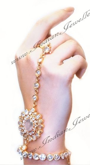 White ANUSHKA Hath Panjas - HGWA0115 Indian Jewellery