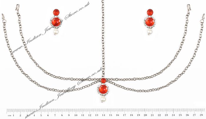 Kamal Earrings and Matha Patti DSOC04556 Indian Jewellery