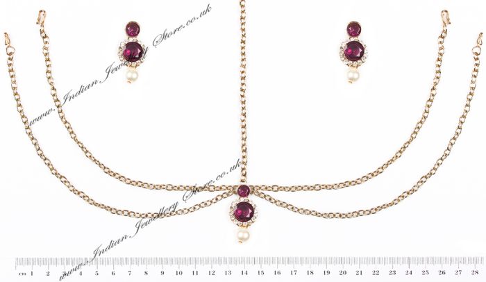Kamal Earrings and Matha Patti DAUC04573 Indian Jewellery
