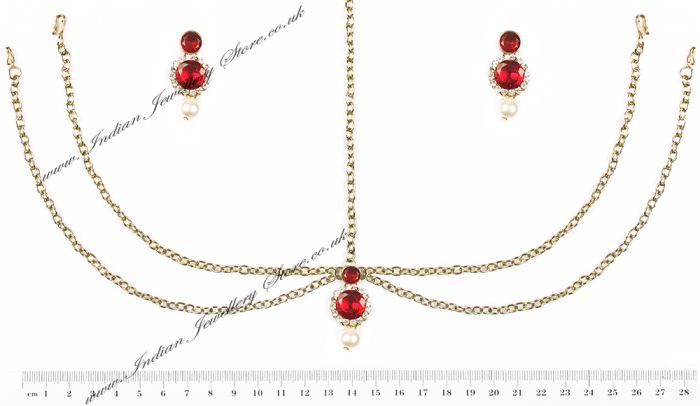 Kamal Earrings and Matha Patti DARC04576 Indian Jewellery