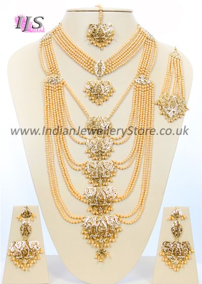 Pearl Vintage Mughal Bridal Set BANL10584 Indian Jewellery