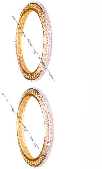 2 x Heart Filigree Indian Fine American Diamond Bangles, 2.4 WGWA03608 Indian Jewellery