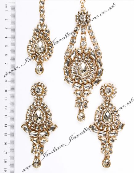 Rhumi Ear-Tikka-Passa Kundan IAWK04762 Indian Jewellery