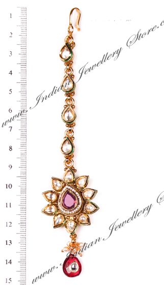 Premium Kundan Indian Maang Tikka ZAWK04170 Indian Jewellery