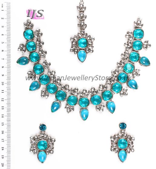 Contemporary Kundan Necklace Set- Aslesha NSLK10667 Indian Jewellery