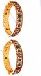 2 x Intricate Floral Indian Bangles 2.8 WGAC02999 Indian Jewellery