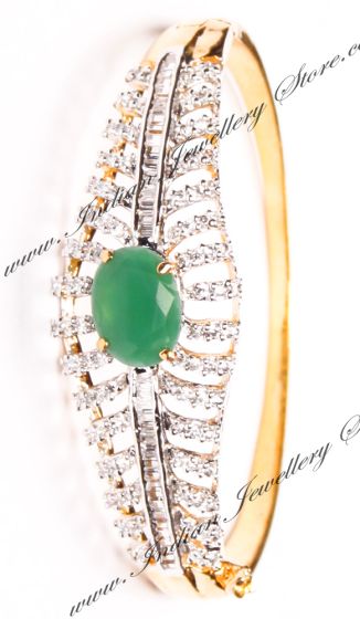 Jade Green Fine American Diamond Bracelet WGGA03585 Indian Jewellery