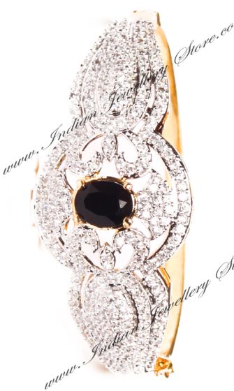 Laila Fine American Diamond Bracelet - Black WGBA03593 Indian Jewellery