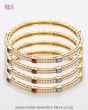 Set of 4 Pearl & Multi-coloured Polki Churis 2.6 WEML12240 Indian Jewellery