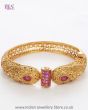 22k Effect, Royal Ruby Jaali Kara Bangle 2.6 WERP12246 Indian Jewellery