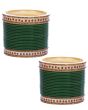 Traditional Punjabi, Dotted champagne (LCT) crystal Wedding Chura - bottle green UGGC12385 Indian Jewellery