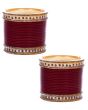 Traditional Punjabi, Dotted Champagne Crystal Wedding Half Chura - maroon red UGRC12422C Indian Jewellery