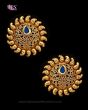 Sunray Large Indian 22k Stud Earrings - Royal Blue EELK11227 Indian Jewellery