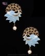 Value Meenakari Statement Stud Earrings - Sky Blue EALA12139 Indian Jewellery