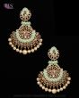 Matt Meenakari Chandelier Asian Earrings - mint green EGGA12159 Indian Jewellery