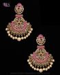 Matt Meenakari Chandelier Asian Earrings - fuchsia pink EGPA12162 Indian Jewellery