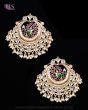 Statement Kundan Peacock Stud Earrings - Multi EGMK12166 Indian Jewellery