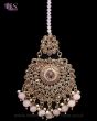 Heeramandi Statement Indian Tikka - Blush Pink ZAPA12269 Indian Jewellery