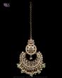 Statement Mirror Asian Tikka - Mint Green ZAGM11945 Indian Jewellery