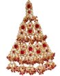 Siam Maroon Triangle Jhumar PGRC0233 Indian Jewellery