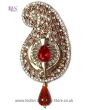 Sikh Khanda Kalgi - blood red KARK11969 Indian Jewellery