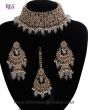 Mughal Antique American Diamond Choker Set - Grey NAEA11267 Indian Jewellery