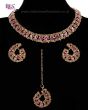 Elegant Champagne Crystal Collar Necklace & Studs NGPC11458 Indian Jewellery