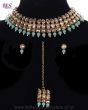 Antique Modern Choker, Stud Earrings & Tikka NALK11722 Indian Jewellery