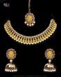 Delicate Flexible Indian Necklace Set with Jhumkis NAYC11935 Indian Jewellery