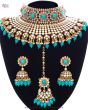 Turquoise Blue Sabyasachi Inspired Bridal Jewellery Set NELK12004 Indian Jewellery