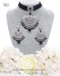 Reception wear Silver & Black Indian Jewellery Set NSBA12061 Indian Jewellery