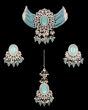Elegant Beaded Kundan Indian Jewellery Set in Silver - Colours available NSWL12238C Indian Jewellery