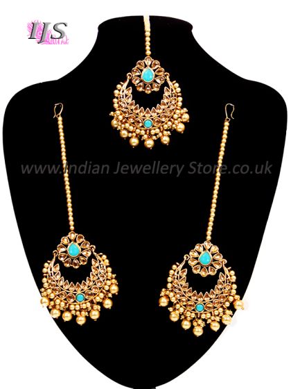 Pearl Earrings & Tikka Set - Leela IALC10816 Indian Jewellery