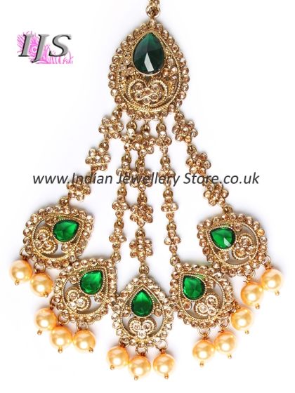 Heeramandi Champagne American Diamond Antique Pakistani Jhumar PARL11044C Indian Jewellery