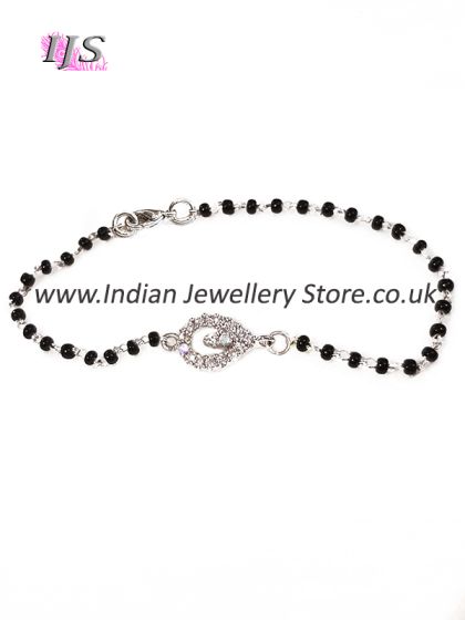 Silver Fine American Diamond Hand Mangalsutra MSWA10882 Indian Jewellery