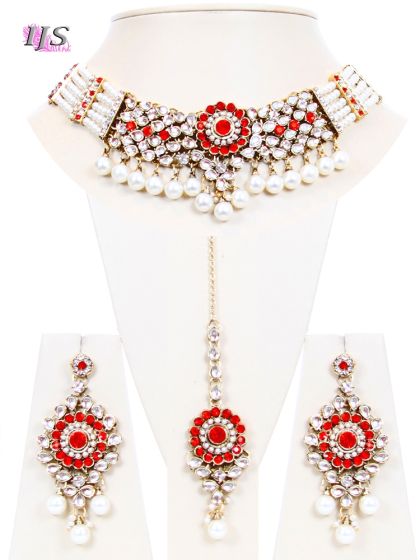Antique Pearl & Kundan Choker- Kismat NAWL10703C Indian Jewellery