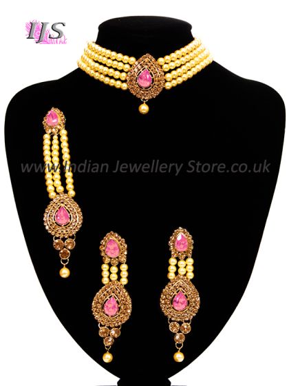 Classic Pearl Wide Choker - Moneeka NAPC10804 Indian Jewellery