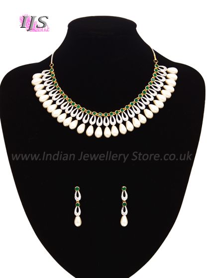 Elegant American Diamond Set NEGA10858 Indian Jewellery