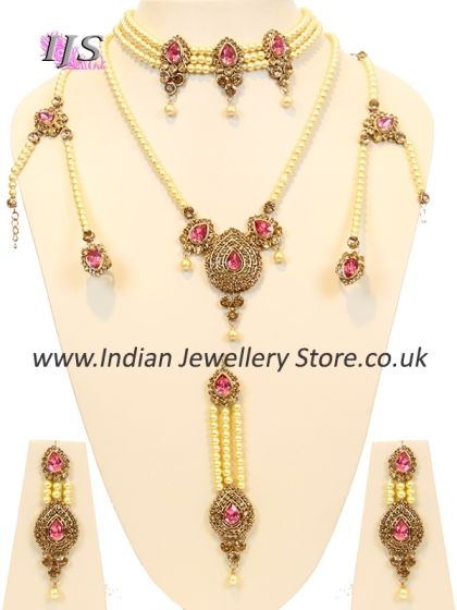 Pearl Double Necklace Indian Jewellery Set - Milni BAPL10911C Indian Jewellery