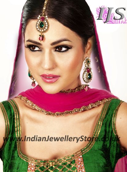 RAJNI Earrings and Tikka IAMC02898 Indian Jewellery