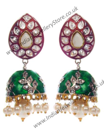 High-Quality Meenakari Elegant Jhumka EAML10356 Indian Jewellery