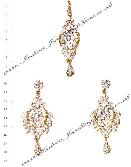 Yashi Earrings and Slim Tikka IAWC02694 Indian Jewellery